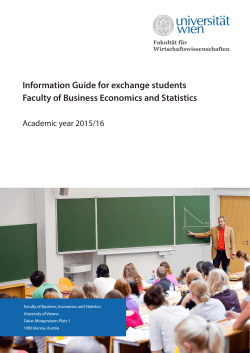 Information Guide for exchange students Faculty of Business