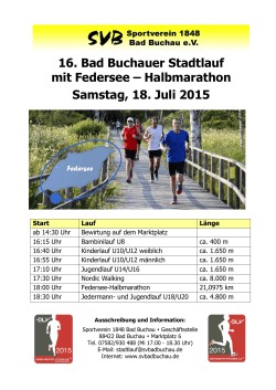 Stadtlauf - Flyer 2015 - Sportverein 1848 Bad Buchau e.V.