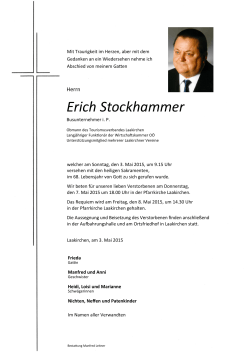 Erich Stockhammer - Bestattung Leitner Laakirchen
