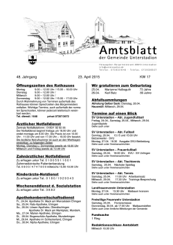 Amtsblatt kw17 - Gemeinde Unterstadion