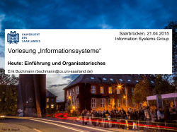 Dr.-Ing. Erik Buchmann - Information Systems Group