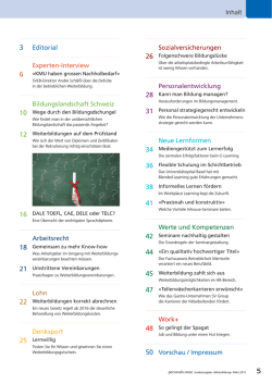 Inhalt Editorial Experten-Interview Bildungslandschaft Schweiz