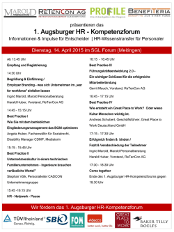 1. Augsburger HR - Kompetenzforum