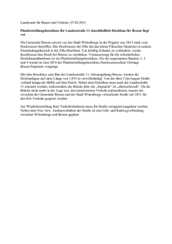Information zum Planfeststellungsbeschluss L 11 / Deichbau