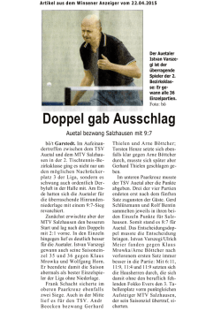 Doppel gab Ausschlag - TT