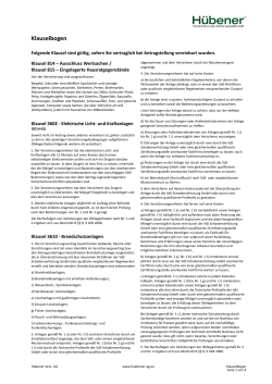 Klauselbogen - Hübener Versicherungs AG