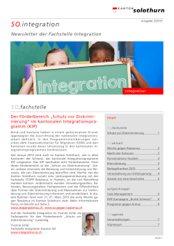Newsletter Fachstelle Integration April 2015