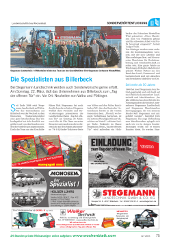 Wochenblatt Bericht - STEGEMANN Landtechnik