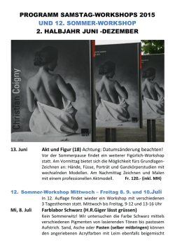 Samstag-Workshops 2015 und 12. Sommer-Workshop