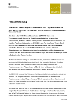 PDF Grösse 118 KB Pressemitteilung Wohnen