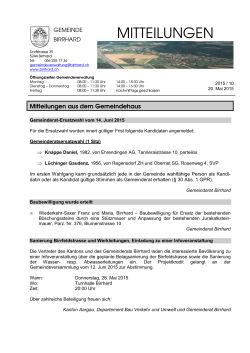 MITTEILUNGEN - Gemeinde Birrhard
