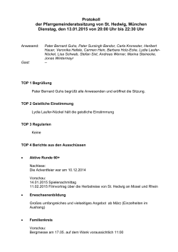 Protokoll der letzten Sitzung des PGR