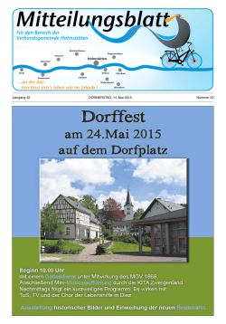 Jahrgang 42 DONNERSTAG, 14. Mai 2015 Nummer 20