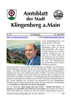 Amtsblatt Nr. 15 - Klingenberg am Main