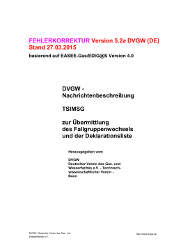 DVGW-TSIMSG 5.2a MIG, 27.03.2015