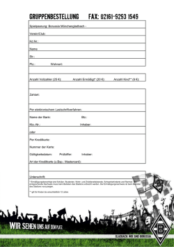GRUPPENBESTELLUNG FAX - Borussia M&ouml;nchengladbach