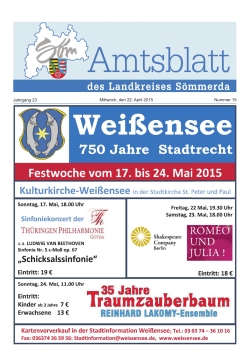 Jahrgang 2 Mittwoch, den 22. April 2015 Nummer 15