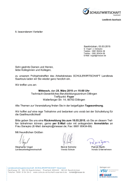 Einladung und Programm - SchuleWirtschaft Saarland