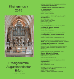 Kirchenmusik 2015 Predigerkirche Augustinerkloster Erfurt