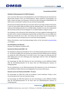 DMSB: F&ouml;rderprogramme f&uuml;r DKM-Champions