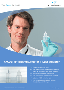 VACUETTE® Blutkulturhalter + Luer Adapter - Greiner Bio-One