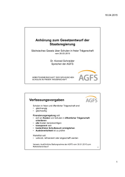 Stellungname der AGFS - AG Sächsische Schulen in freier