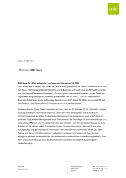 Medienmitteilung Unic auf der DMX Austria 2015
