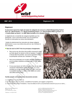 WBF 2015 Règlement | FR WBF 2012 Livre de Normes | FR