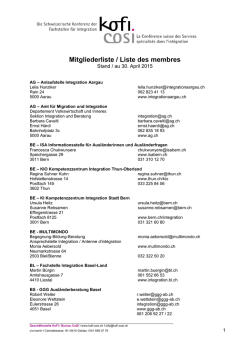 Mitgliederliste / Liste des membres