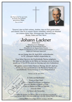 Johann Lackner - Bestattung Sterzl
