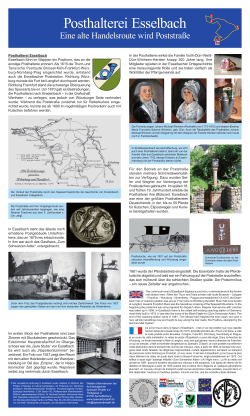Eine alte Handelsroute wird Poststra&szlig;e