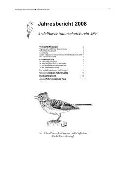 ANV_Jahresbericht_2008 - Andelfinger Naturschutzverein