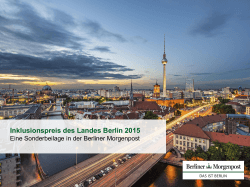 Sonderbeilage – Inklusionspreis des Landes Berlin 2015