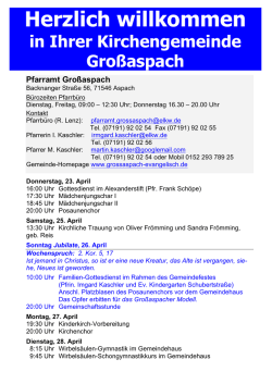 Herzlich willkommen - Evangelische Kirchengemeinde Gro&szlig;aspach