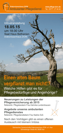 Einen alten Baum verpflanzt man nicht!?