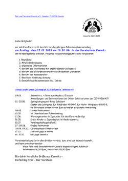 am Freitag, dem 27.03.2015 um 19.30 Uhr in das Vereinshaus