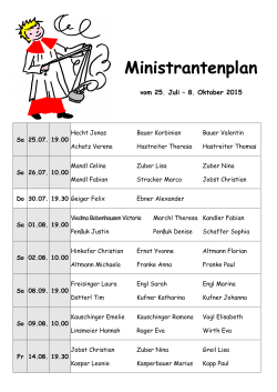Ministrantenplan - Pfarrei Ruhmannsfelden