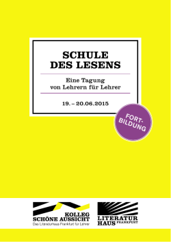 SCHULE DES LESENS - Literaturhaus Frankfurt