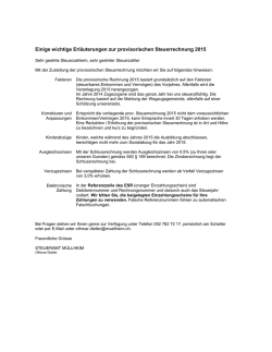 Einige wichtige Erl&auml;uterungen zur provisorischen Steuerrechnung