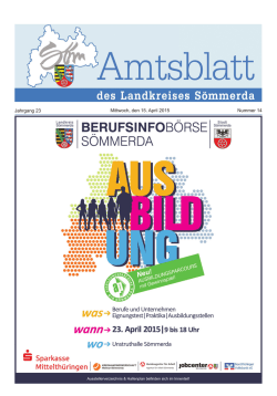 Jahrgang 2 Mittwoch, den 15. April 2015 Nummer 14