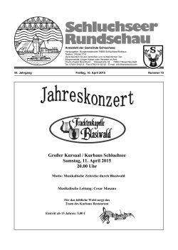 Amtsblatt der Gemeinde Schluchsee 44. Jahrgang Freitag, 10. April