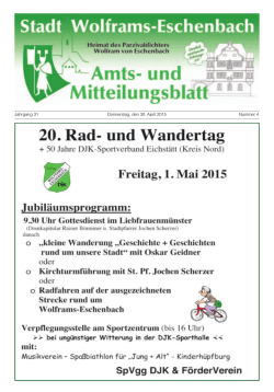 Jahrgang 31 Donnerstag, den 30. April 2015 Nummer 4