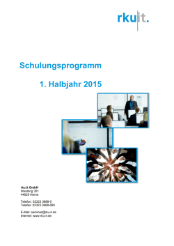 Schulungsprogramm 1. Halbjahr 2015
