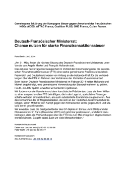 Deutsch-Französischer Ministerrat: Chance nutzen für starke