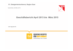 Geschäftsbericht NGG- Region Saar 2013-2015
