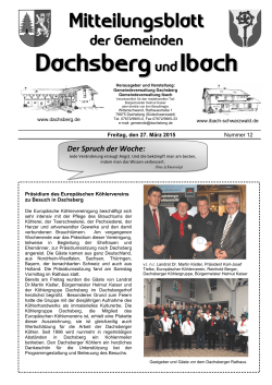 Mitteilungsblatt Nr. 12 vom 27.03.2015