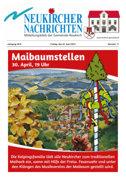 Jahrgang 2015 Freitag, den 24. April 2015 Nummer 17