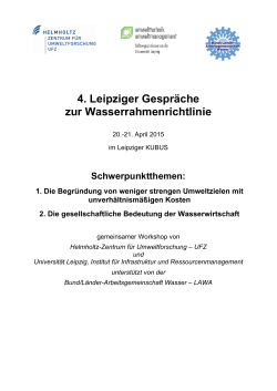 4. Leipziger Gespräche zur Wasserrahmenrichtlinie