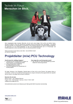 Projektleiter (m/w) PCU Technology