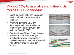 Vitango: 33% Absatzsteigerung während der mono SRG TV